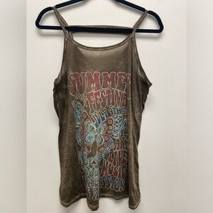4 for $25 🧁 Maurices Brown Summer Festival Graphic Top/Shirt Size 0x